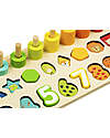 Tooky Toy Wooden Numeric Stacking Abacus - 44.9 x 17.6 x 10 cm - From 18 Months - Includes 76 Pieces STEM toys