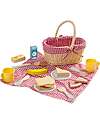 Tooky Toy Wooden Picnic Basket - 23 Pieces - 22 x 15 x 25 cm - 3+ Years Wooden Food