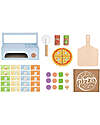 Tooky Toy Wooden Pizza Oven - 42 Pieces - 28.5 x 18 x 18 cm - 3+ Years Wooden Food