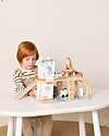 Tooky Toy Wooden Space Station - 39.5 x 29.5 x 29 cm - From 3 Years - Includes 14 Pieces Wooden Toy Cars, Trains & Trucks