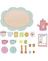 Tooky Toy Wooden Tea Set - 21 Pieces - 27.4 x 19 x 9.7 cm - 3+ Years Wooden Food