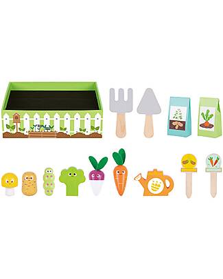 Tooky Toy Wooden Toy - My Garden - 14 Pieces - 21 x 17 x 7.5 cm - 3+ Years Pretend Play