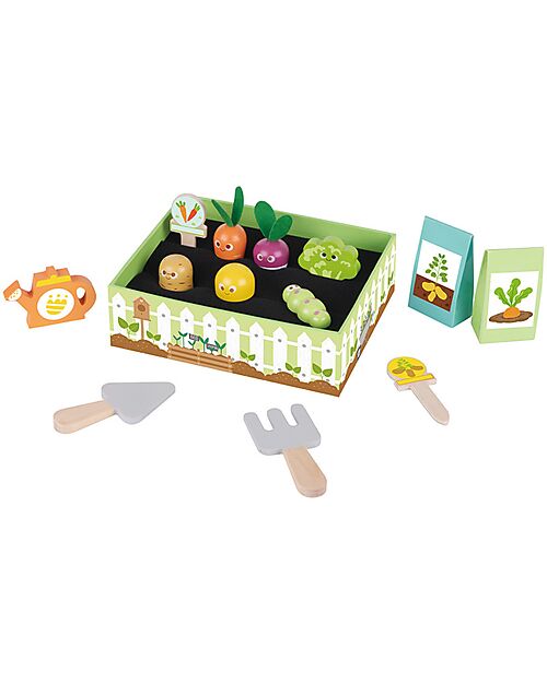 Tooky Toy Wooden Toy - My Garden - 14 Pieces - 21 x 17 x 7.5 cm - 3+ Years Pretend Play