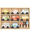 Tooky Toy Wooden Traffic Signs and Transportation Set - 30 x 22 x 4.3 cm - From 3 Years - Includes 12 Pieces Wooden Toy Cars, Trains & Trucks