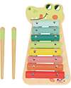 Tooky Toy Wooden Xylophone - Croco - 28 x 14.8 x 2.5 cm - From 18 Months Musical Instruments