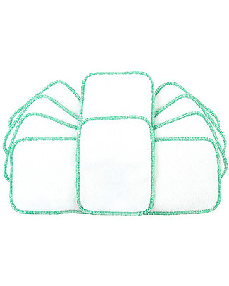 Tots Bots Reusable Bamboo Wipes - White - Pack of 10 Baby Wipes