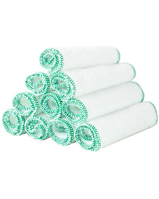 Tots Bots Reusable Bamboo Wipes - White - Pack of 10 Baby Wipes