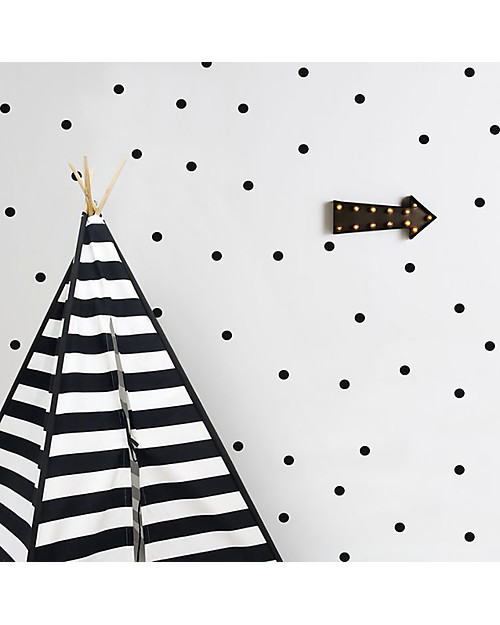 Tresxics 100 Fabric Wall Stickers, Dots - Black - Removable and reusable! Wall Stickers