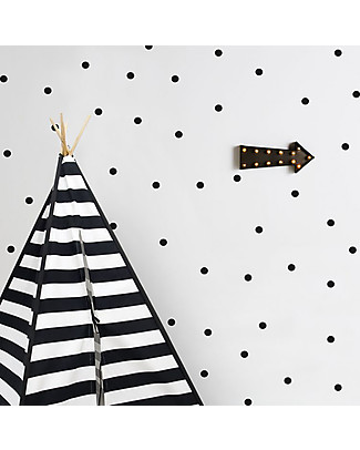 Tresxics 100 Fabric Wall Stickers, Dots - Black - Removable and reusable! Wall Stickers