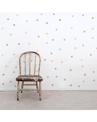 Tresxics 100 Fabric Wall Stickers, Dots - Pastel - Removable and reusable! Wall Stickers