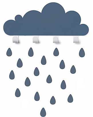 Tresxics Big Cloud Wall Hook & Rain Drops Stickers - Blue Hangers & Hooks