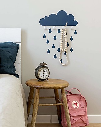 Tresxics Big Cloud Wall Hook & Rain Drops Stickers - Blue Hangers & Hooks