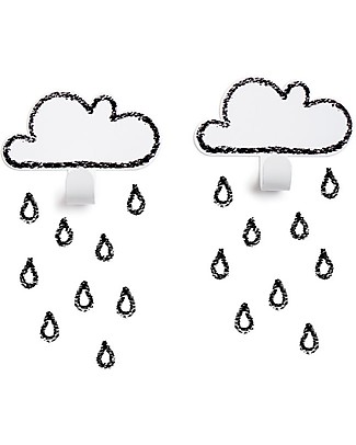 Tresxics Clouds Wall Hooks & Rain Drops Stickers - White Wall Stickers