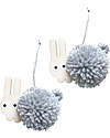 Tresxics DIY Pom Pom Bunny Kit - Grey - Wood Wall Decorations