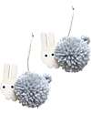 Tresxics DIY Pom Pom Bunny Kit - Grey - Wood Wall Decorations