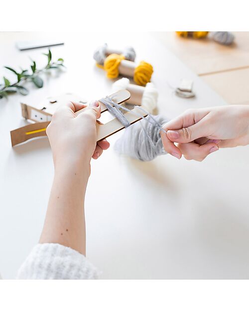 Tresxics DIY Pom Pom Bunny Kit - Grey - Wood Wall Decorations