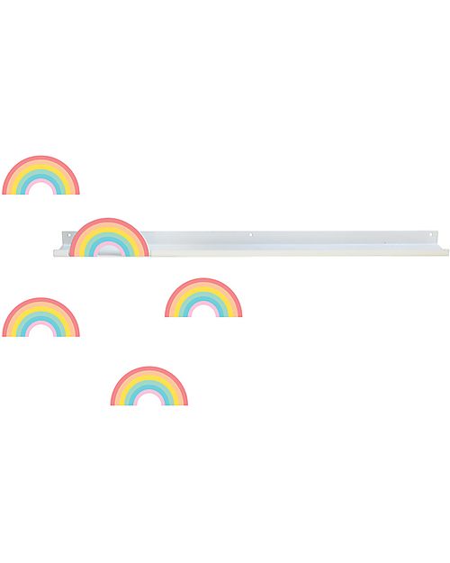 Tresxics Long Rainbow Shelf with Stickers - Plugs and Screws Included! Wall Stickers