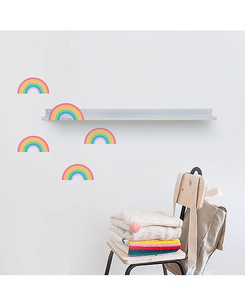Tresxics Long Rainbow Shelf with Stickers - Plugs and Screws Included! Wall Stickers