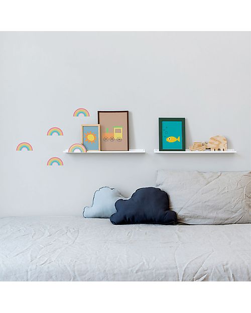 Tresxics Long Rainbow Shelf with Stickers - Plugs and Screws Included! Wall Stickers