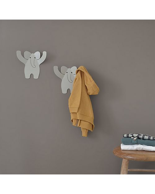 Tresxics Plain Coat Rack Elephant - Soft Grey - Steel Hangers