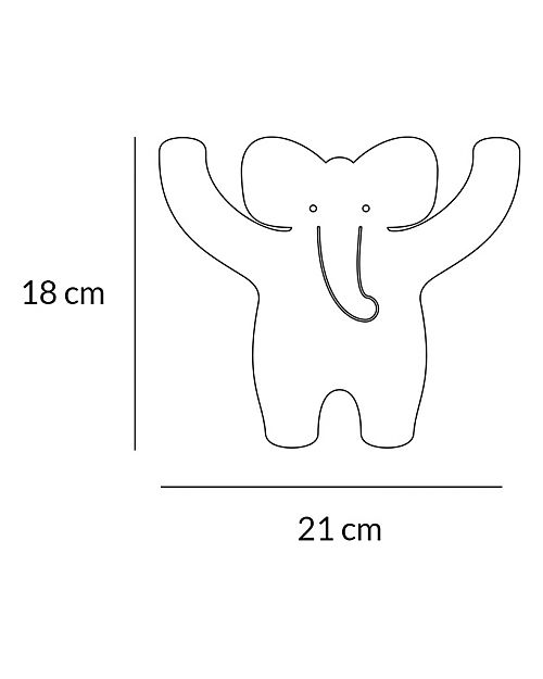 Tresxics Plain Coat Rack Elephant - Soft Grey - Steel Hangers