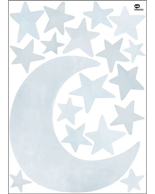 Tresxics Removable Wall Sticker Moon and Stars - Blue Wall Stickers
