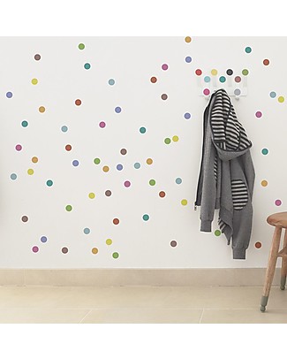 Tresxics Removable Wall Stickers Dots, Assorted Colours - 100 stickers included! Wall Stickers