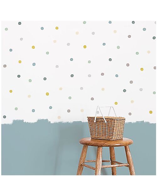 Tresxics Removable Wall Stickers Dots - Different Bluish Colour Palette - 2 Sheets Wall Stickers