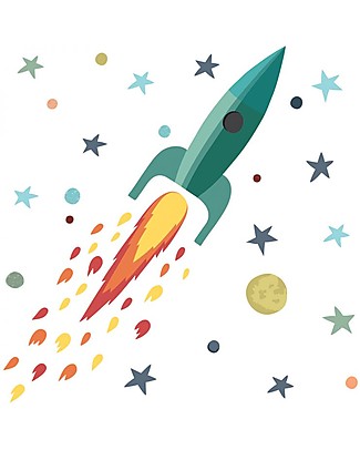 Tresxics Removable Wall Stickers Rocket and Planets Wall Stickers