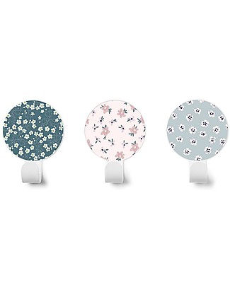 Tresxics Set of 3 Liberty Flowers Wall Hooks, Dark Blue/Pink/Sweet Blue Hangers & Hooks