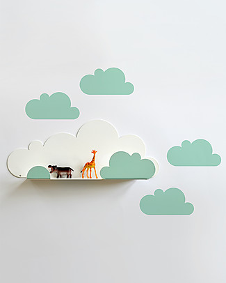 Tresxics Shelf Clouds with Stickers - Mint Wall Stickers