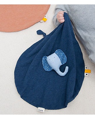 Trixie Baby Comforter, Mrs Elephant - Blanket, Animal Toy and Dummy Clip! Doudou & Comforters