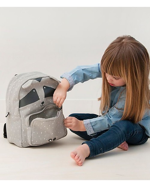 Trixie Backpack for Preschool, Mr Racoon - Cotton (23x12x31cm) unisex ...