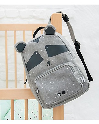 Trixie Backpack for Preschool, Mr Racoon - Cotton (23x12x31cm) Small Backpacks
