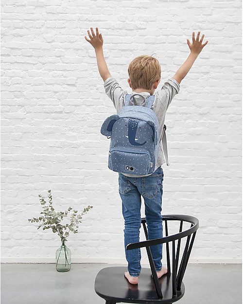 Trixie Backpack for Preschool, Mrs Elephant - Cotton (23x12x31cm) Kindergarten Backpacks