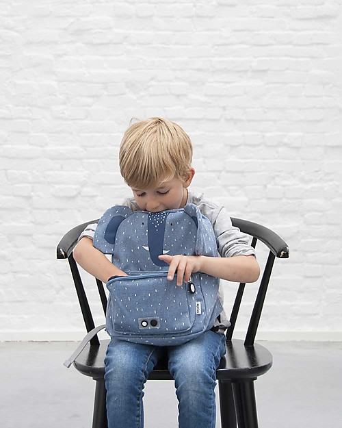 Trixie Backpack for Preschool, Mrs Elephant - Cotton (23x12x31cm) Kindergarten Backpacks
