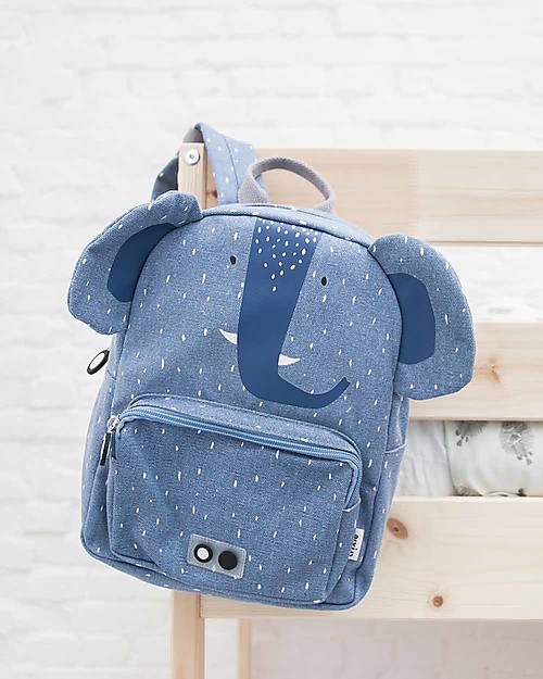 Trixie Backpack for Preschool, Mrs Elephant - Cotton (23x12x31cm) Kindergarten Backpacks