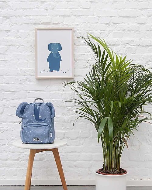 Trixie Backpack for Preschool, Mrs Elephant - Cotton (23x12x31cm) Kindergarten Backpacks