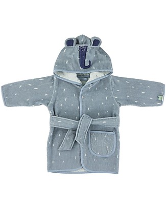 Trixie Bathrobe for Babies Aged 3-4 years, Mrs Elephant - Organic Terry Towels And Flannels