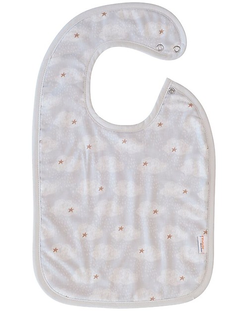 Trixie Bib with Adjustable Snap, Clouds 