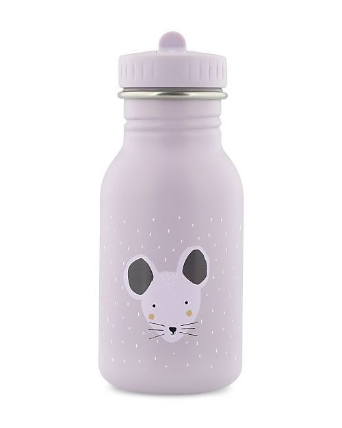 Trixie Bottle in Stainless Steel - 350 ml - Mrs Mouse - Lilac Non-Thermal Water Bottles