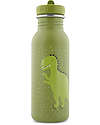 Trixie Bottle in Stainless Steel - 500 ml - Mr Dino - Green Non-Thermal Water Bottles