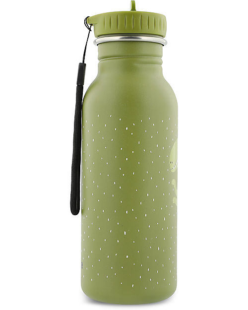 Trixie Bottle in Stainless Steel - 500 ml - Mr Dino - Green Non-Thermal Water Bottles