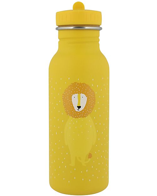 Trixie Bottle in Stainless Steel - 500 ml - Mr Lion - Yellow Non-Thermal Water Bottles