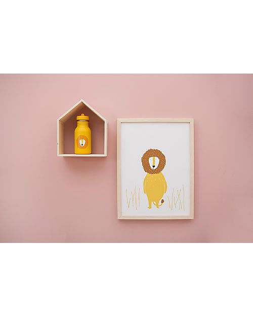 Trixie Bottle in Stainless Steel - 500 ml - Mr Lion - Yellow Non-Thermal Water Bottles