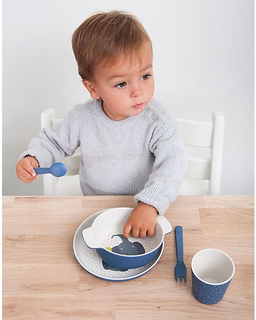 Trixie Bowl with Handles in Bamboo, Mrs Elephant - Encourage the child Feed Himself Bowls & Plates