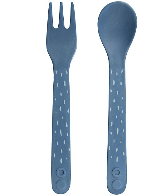 Trixie Cutlery Set for Babies: Spoon & Fork, Mrs Elephant - Bamboo Cutlery