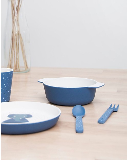 Trixie Cutlery Set for Babies: Spoon & Fork, Mrs Elephant - Bamboo Cutlery