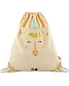 Trixie Drawstring Bag - Mrs Unicorn - Cream - 34 x 40 cm Kindergarten Backpacks