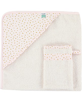 Trixie Hooded Towel & Washcloth, Moonstone - 75x75cm Towels And Flannels